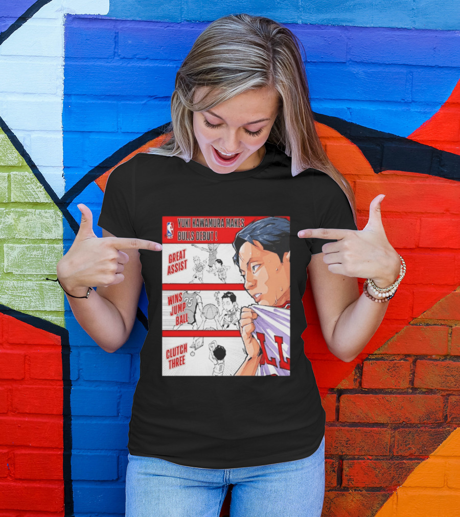 Yuki Kawamura Makes Bulls Debut Great Assist Jump Ball Clutch Three T-Shirt