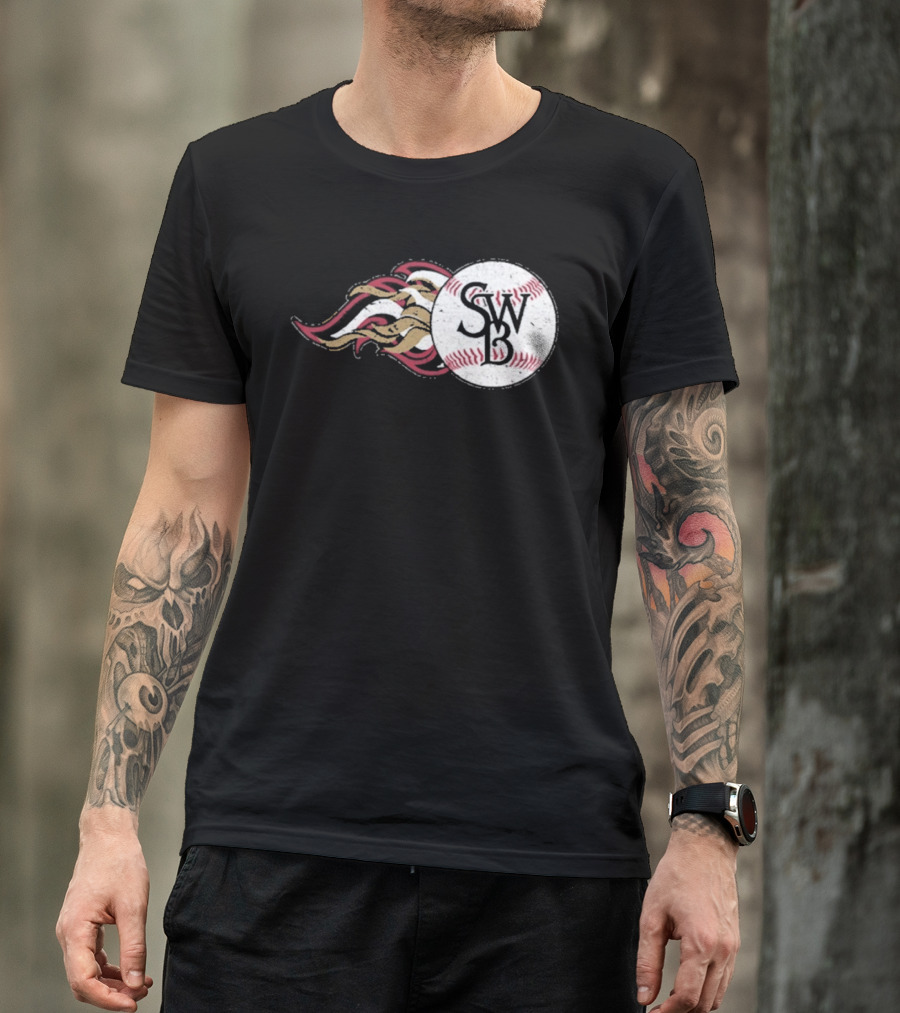 Scranton Wilkes Barre RailRiders SWB Baseball Fireball T-Shirt