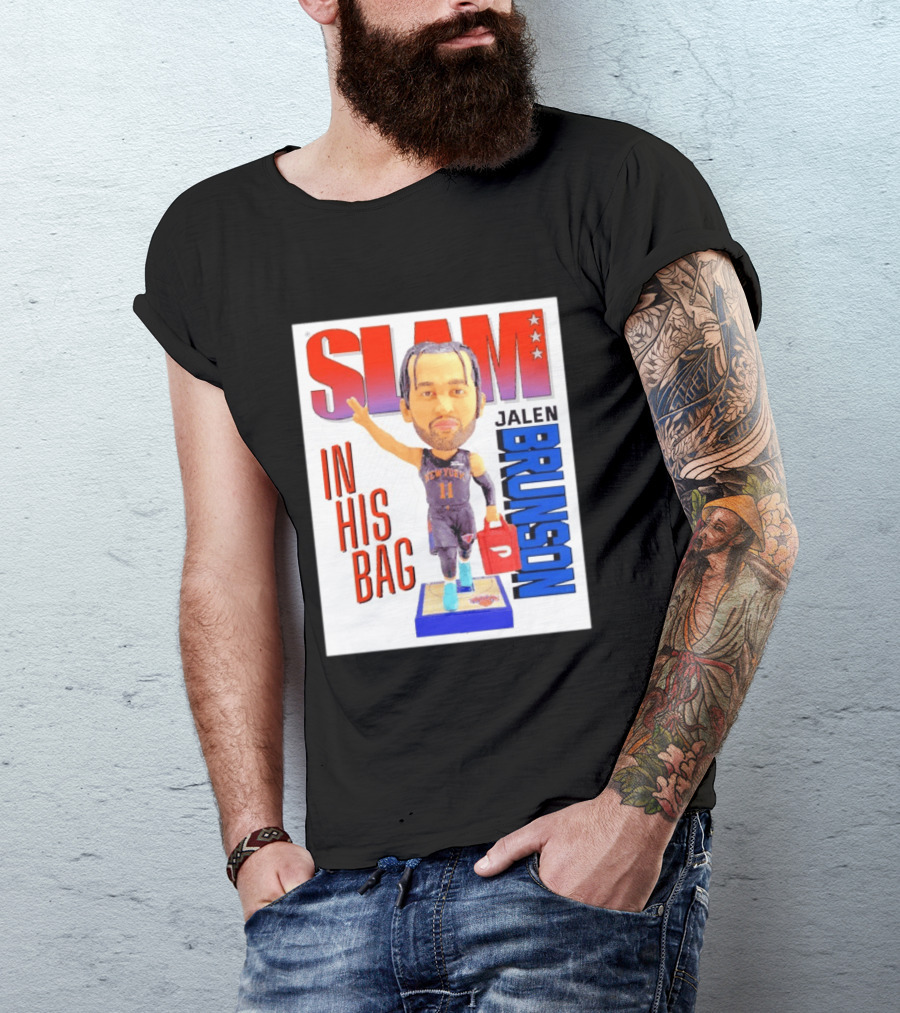 Slam Jalen Brunson New York Knicks In His Bag Big Bobblehead T-Shirt