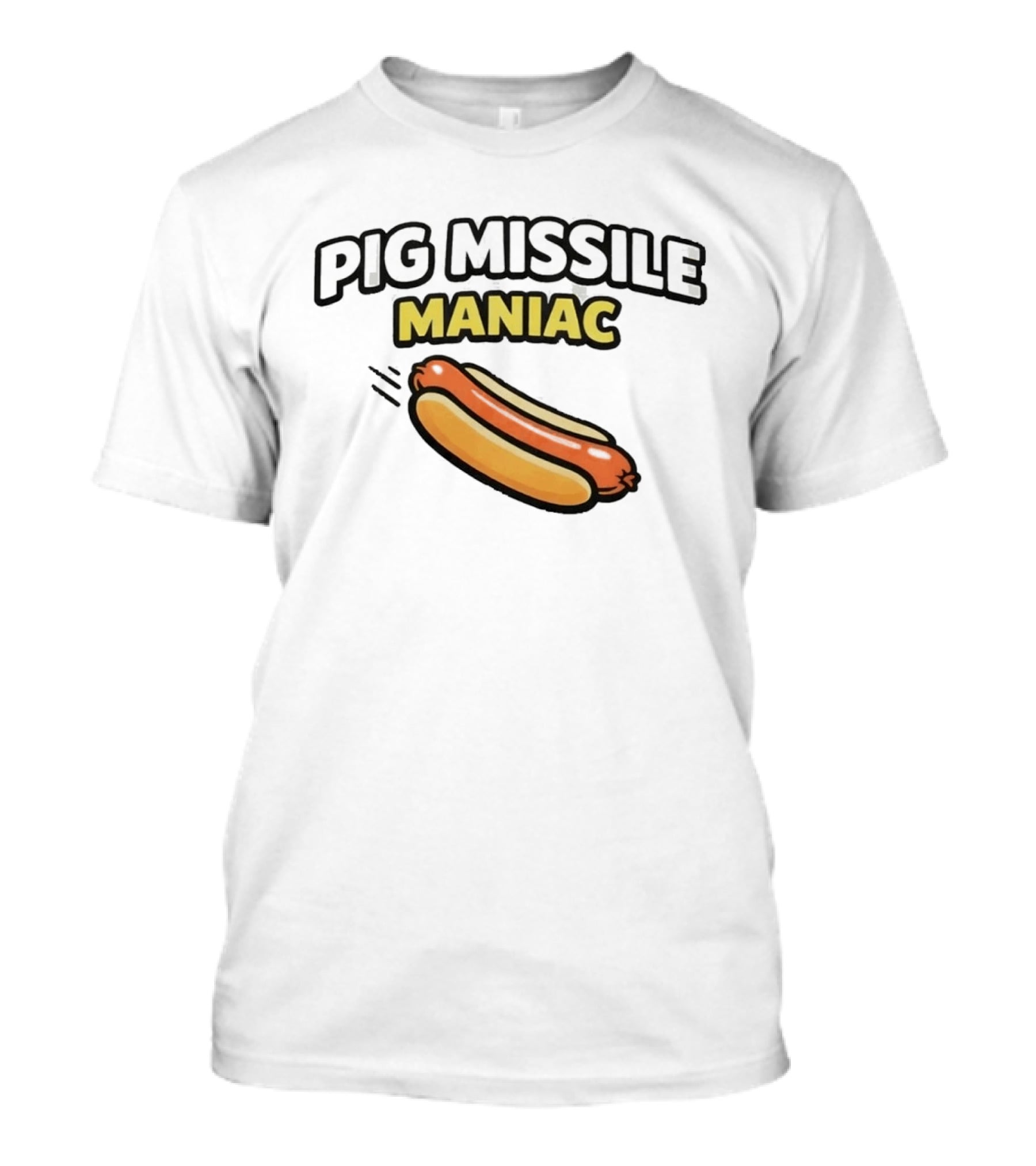 Pig Missile Maniac Hot Dog T-Shirt
