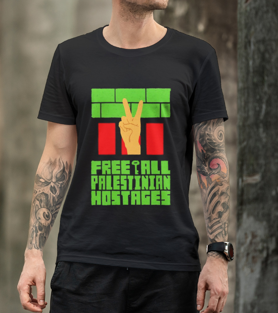 Celebrate Freedom Free All Palestinian Hostages Victory Hand T-Shirt