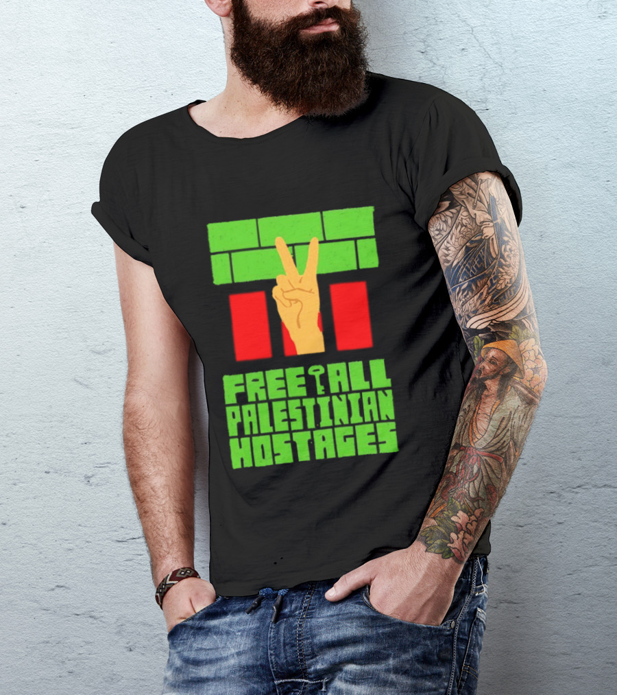 Celebrate Freedom Free All Palestinian Hostages Victory Hand T-Shirt
