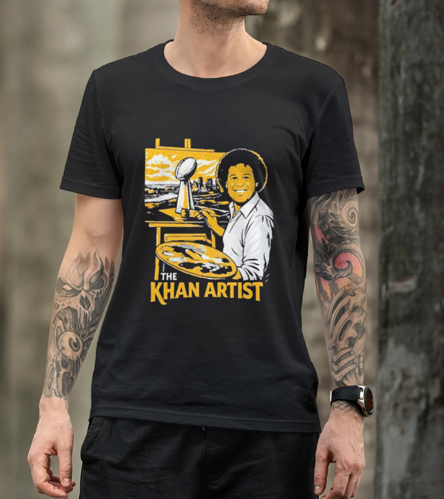 The Khan Artist Pittsburgh Draft Football Trophy Painter T-Shirt