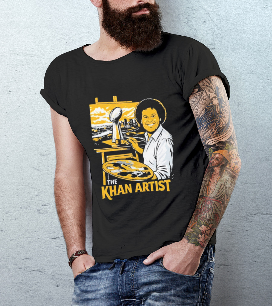 The Khan Artist Pittsburgh Draft Football Trophy Painter T-Shirt