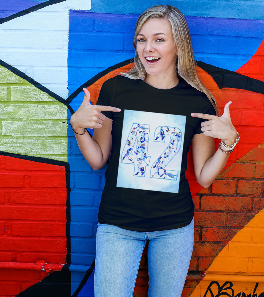 Jackie Robinson Day Brooklyn Dodgers MLB Number 42 Player Team T-Shirt