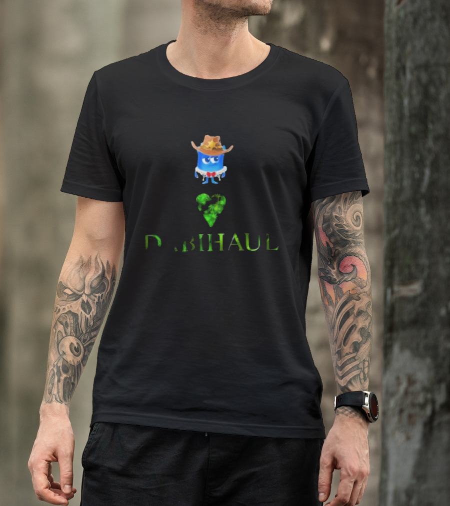 Love Dabihaul Cowboy Hat Blue Heart T-Shirt