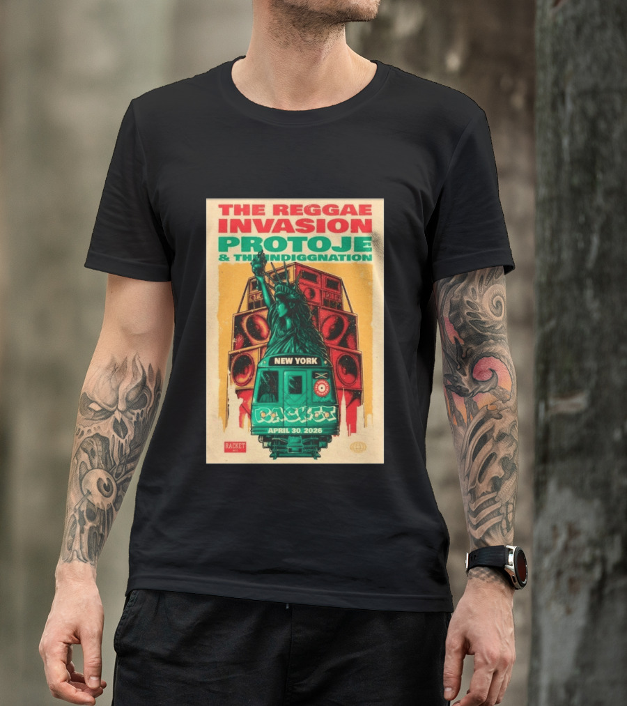 The Reggae Invasion Protoje Indiggnation New York April 30 2026 T-Shirt