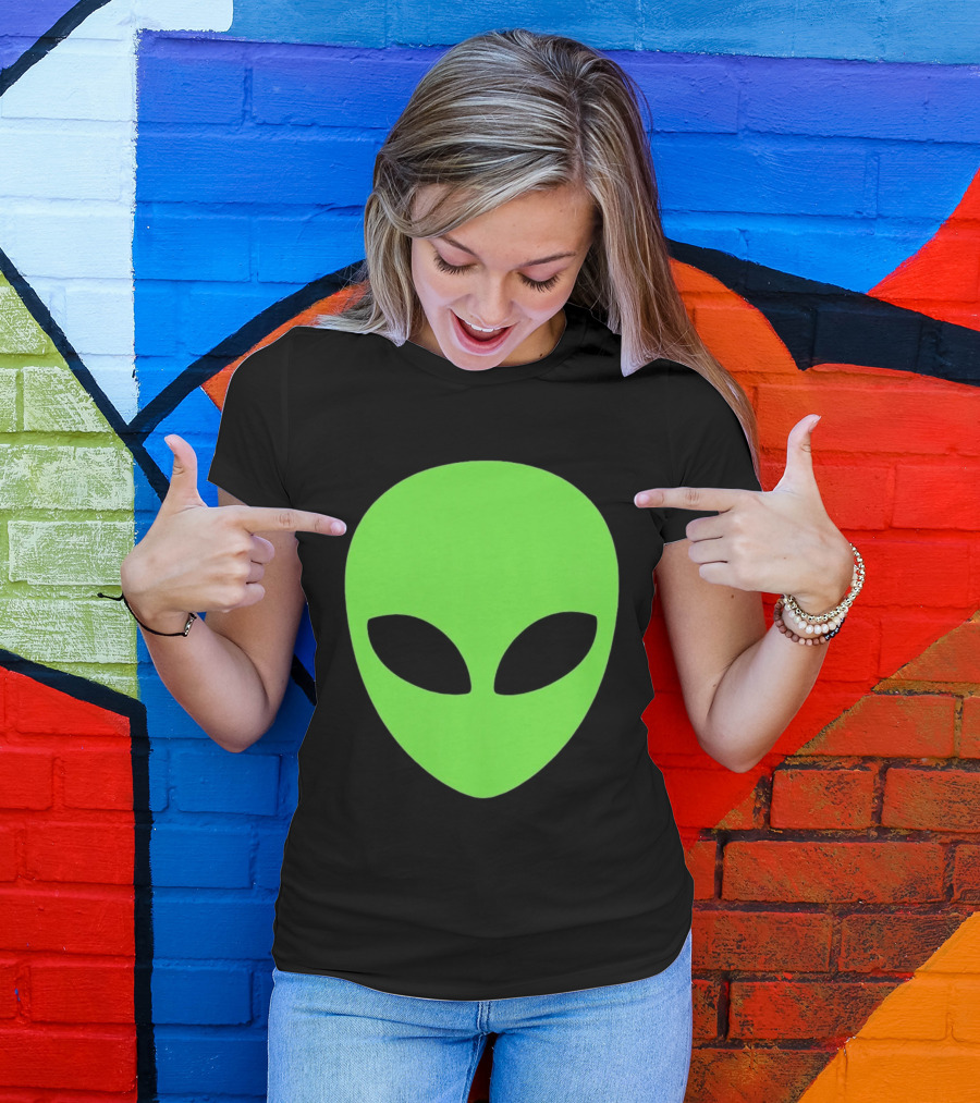 Balenciaga 2020 Alien Green Face Black Eyes T-Shirt