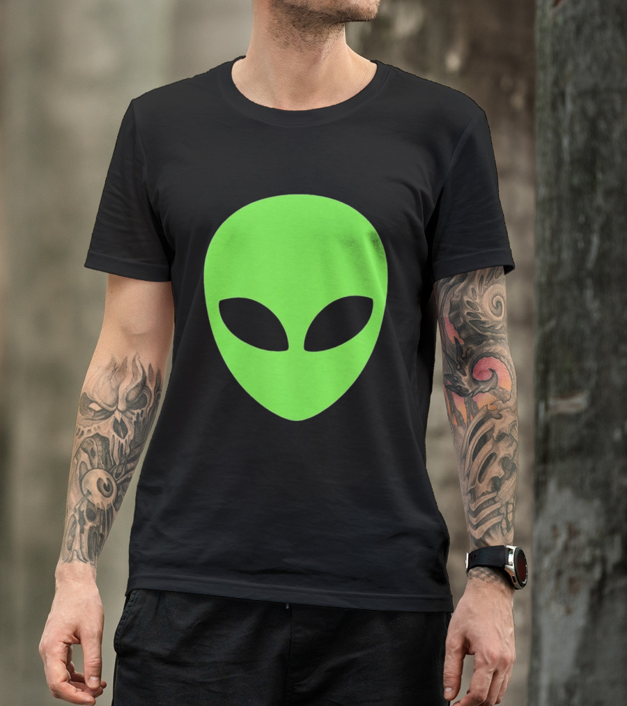 Balenciaga 2020 Alien Green Face Black Eyes T-Shirt