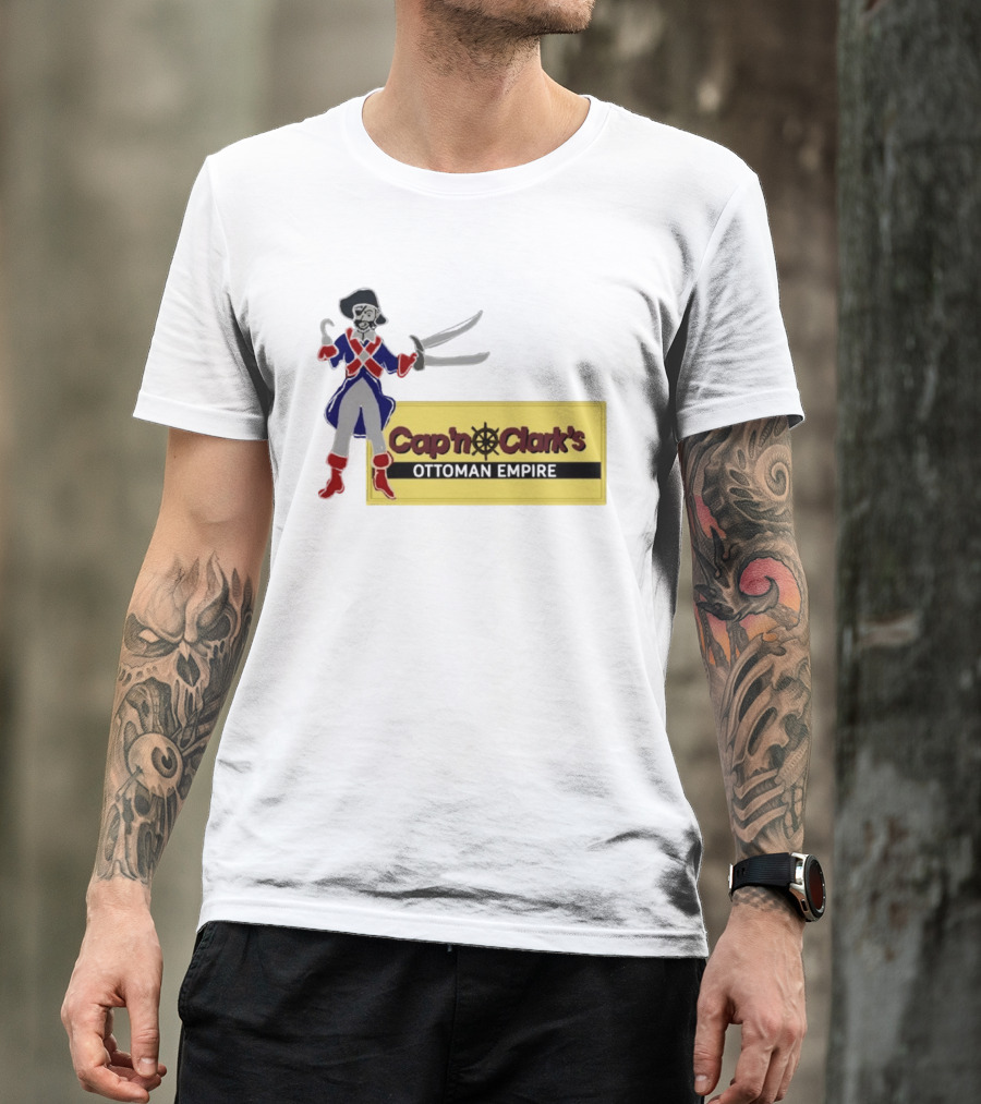 Cap'n Clark's Ottoman Empire Pirate With Crossed Swords T-Shirt