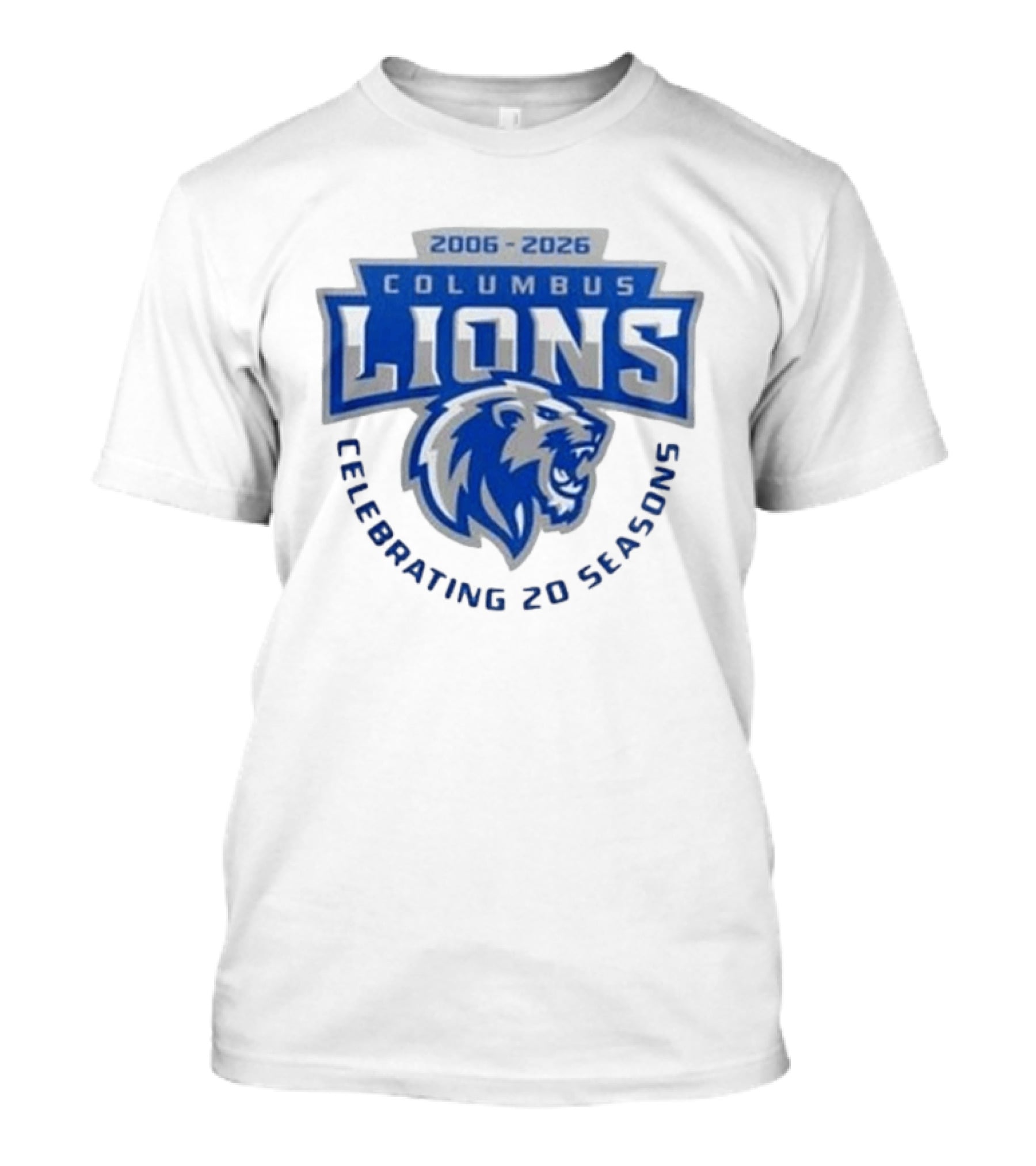 Columbus Lions Celebrating 20 Seasons 2006 2026 T-Shirt