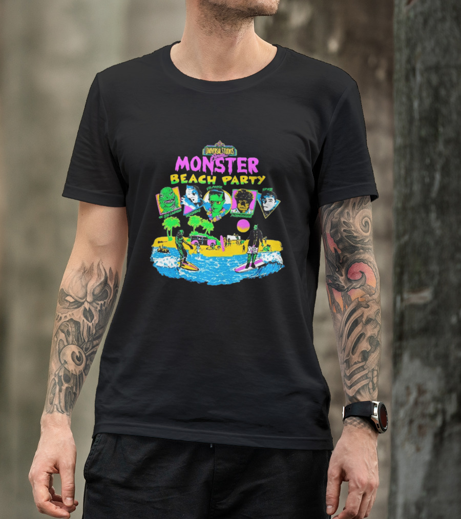 Universal Studios Florida Monster Beach Party The Big Lagoona Deadhead Frankie Retro Style Fun T-Shirt