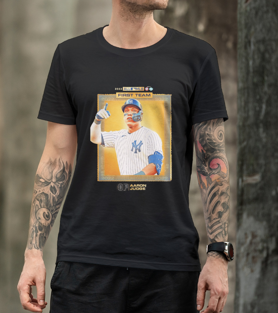 Aaron Judge 2022 All MLB First Team Yankees Player Recognition T-Shirt