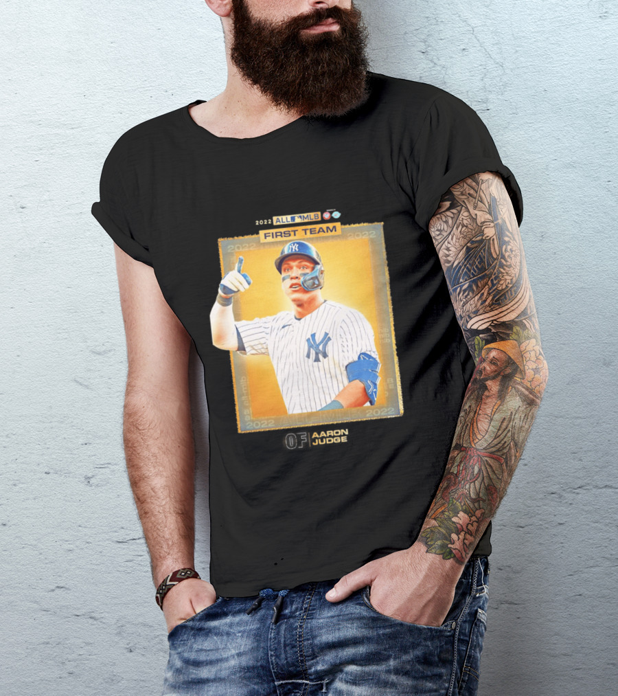 Aaron Judge 2022 All MLB First Team Yankees Player Recognition T-Shirt