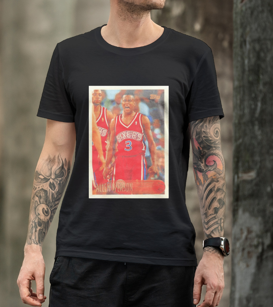 Allen Iverson Topps Philadelphia 76ers NBA Card T-Shirt