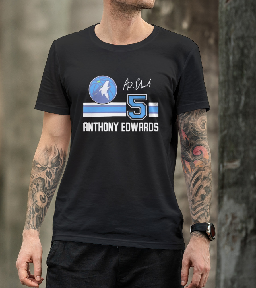Anthony Edwards Minnesota Timberwolves 5 NBA Signature T-Shirt