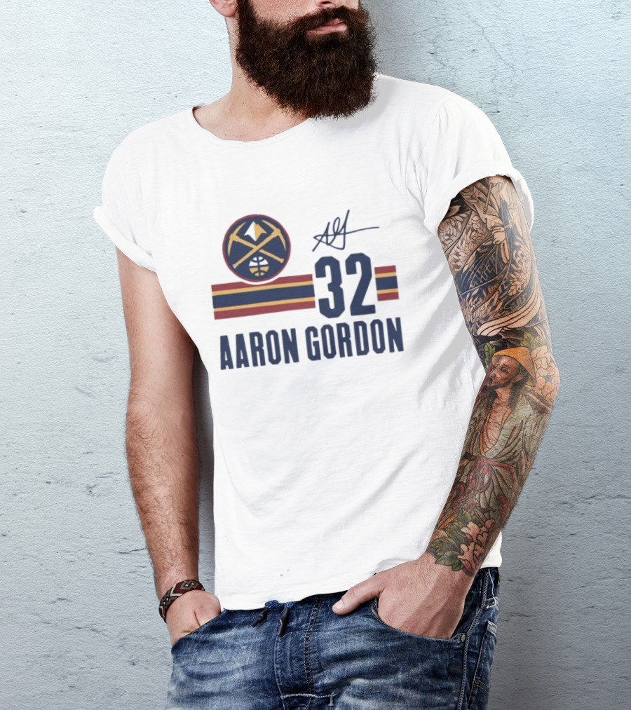 Aaron Gordon Denver Nuggets NBA 32 Basketball Signature T-Shirt