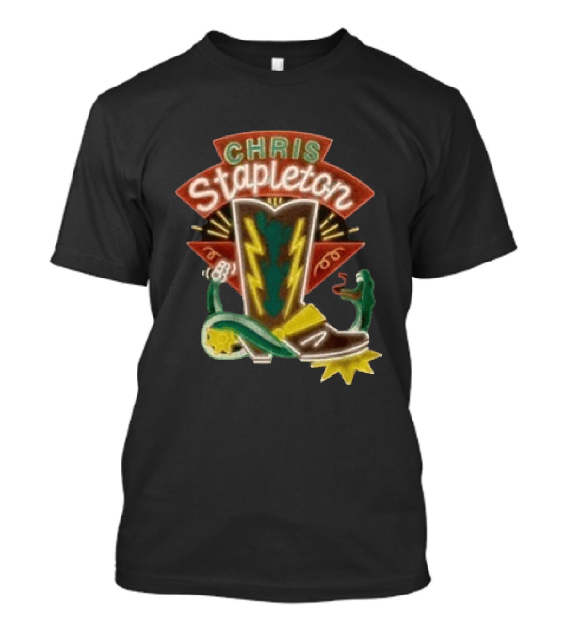 Chris Stapleton All America Road Tour Neon Boot And Snake T-Shirt