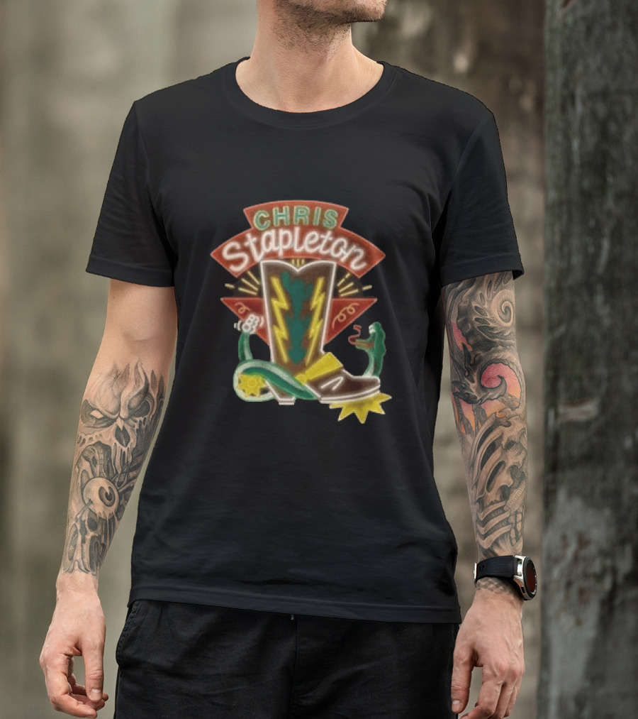 Chris Stapleton All America Road Tour Neon Boot And Snake T-Shirt