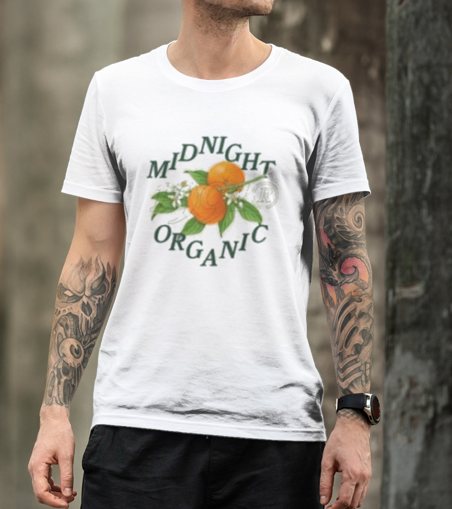 Midnight Organic Citrus Blossoms And Branches T-Shirt
