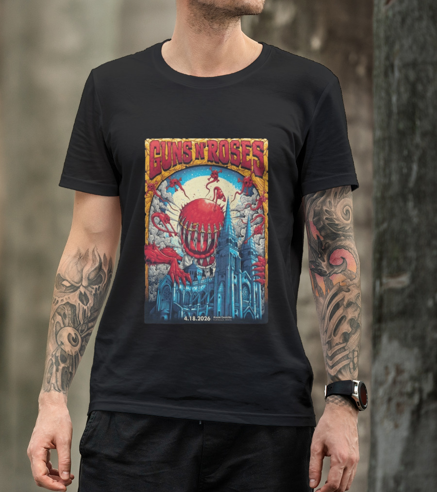 Guns N' Roses 4 18 2026 Fortaleza Brazil Arena Castelão Event Venom Cathedral T-Shirt