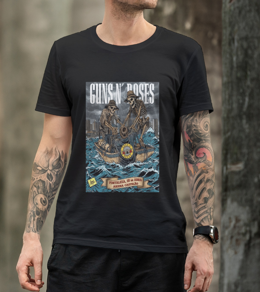 Guns N' Roses April 18 2026 Fortaleza Arena Castelão Skeletal Boat T-Shirt