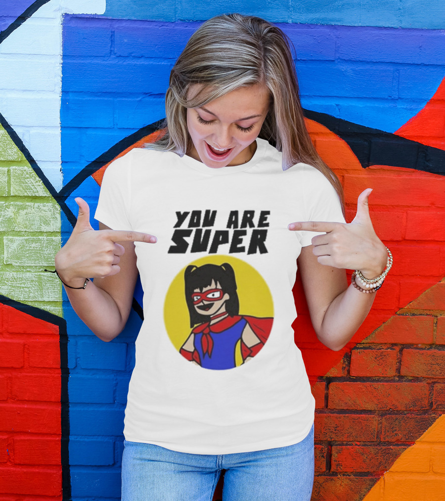 You Are Super Hero Girl With Red Cape And Mask T-Shirt
