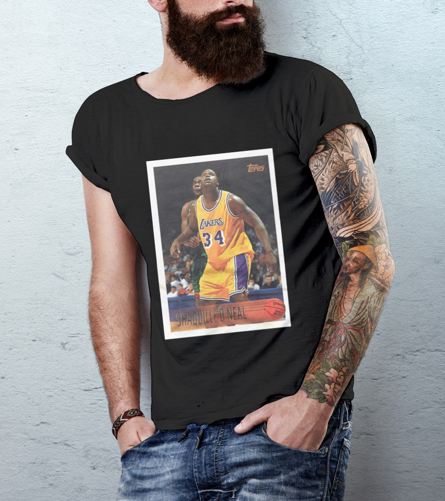 SHaQuille O'Neal Topps Lakers NBA Basketball Trading Card T-Shirt