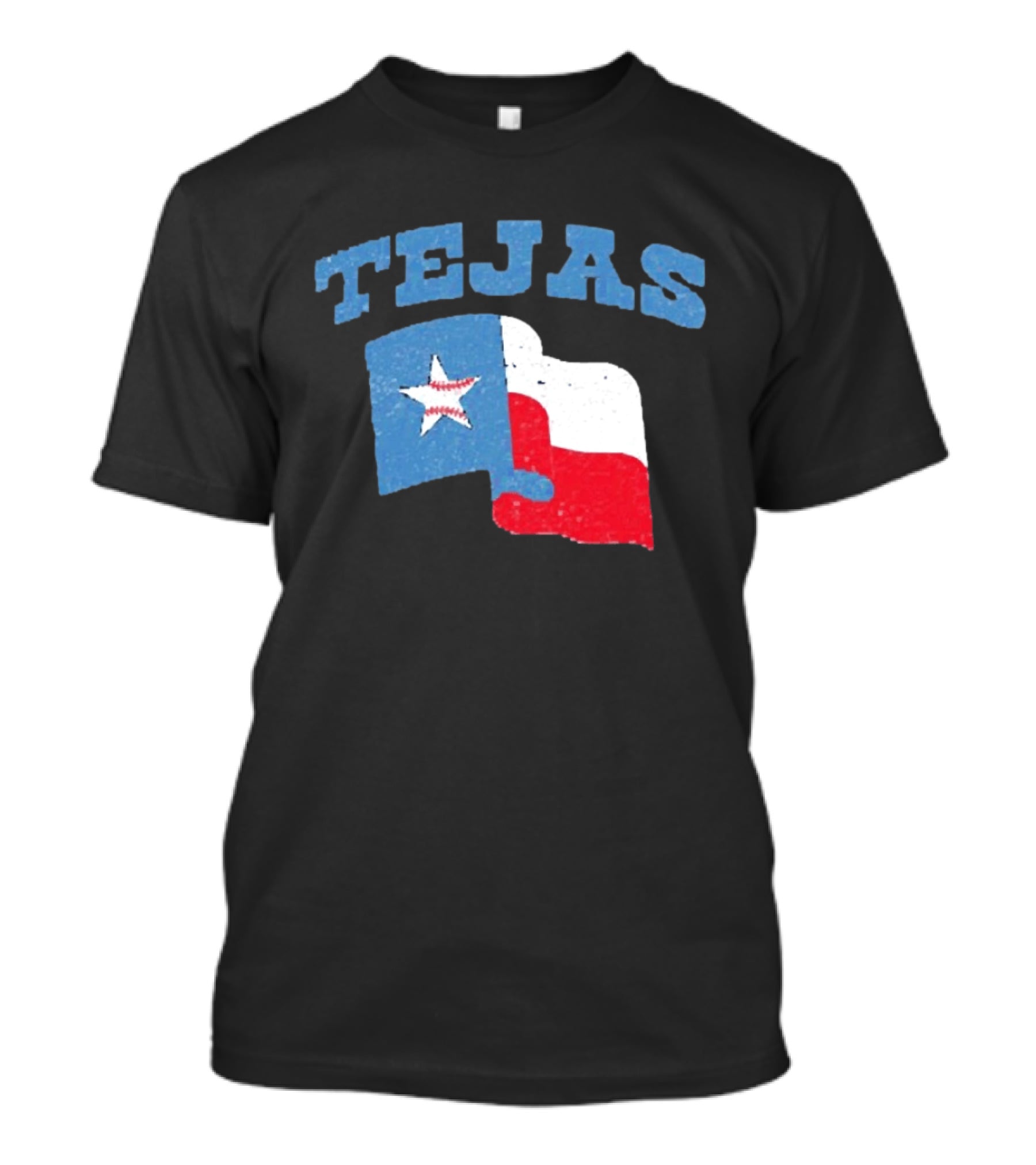 TEJAS Texas Flag With Baseball Star T-Shirt