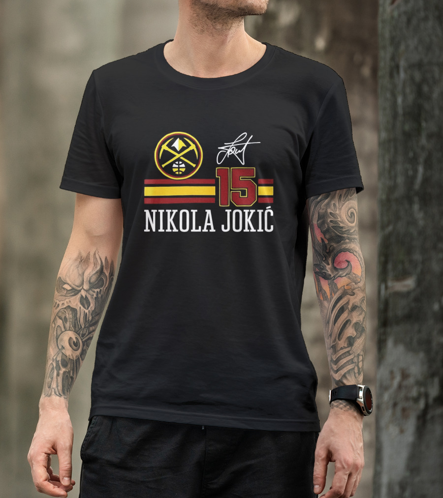 Nikola Jokić 15 Denver Nuggets NBA Signature T-Shirt
