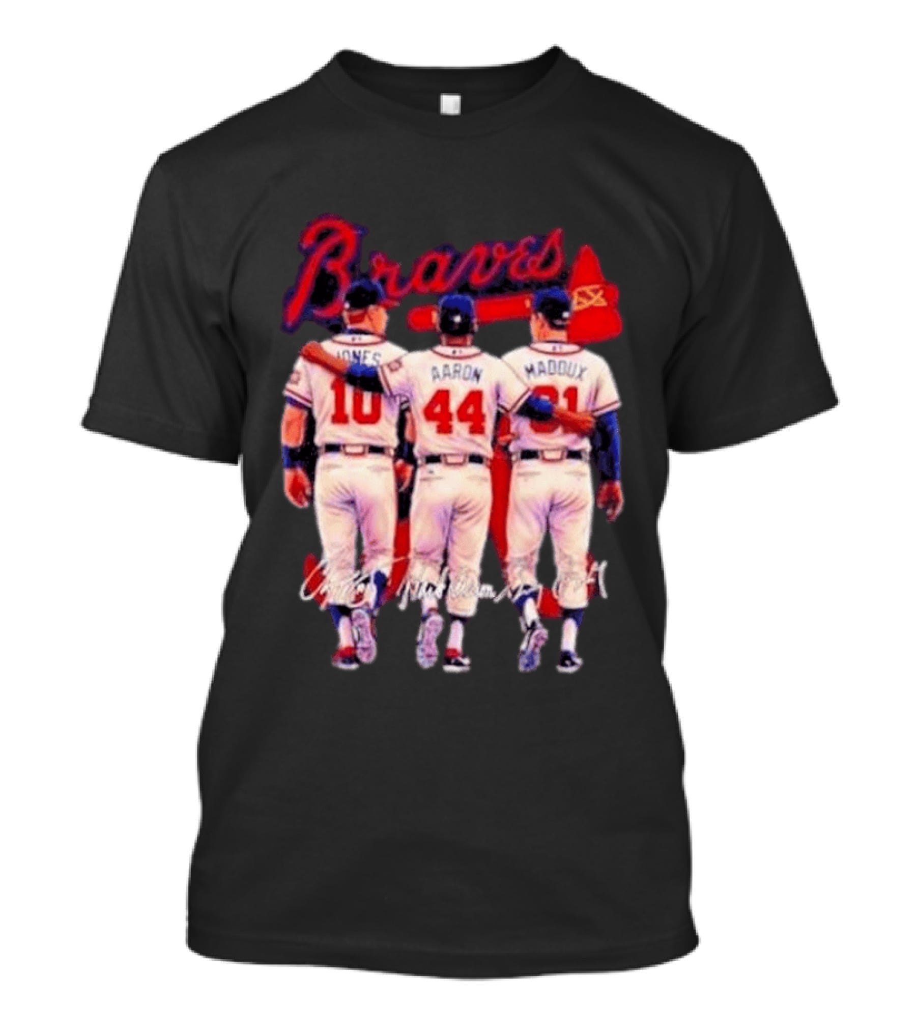 Atlanta Braves Jones Aaron Maddux Iconic Baseball Legends T-Shirt