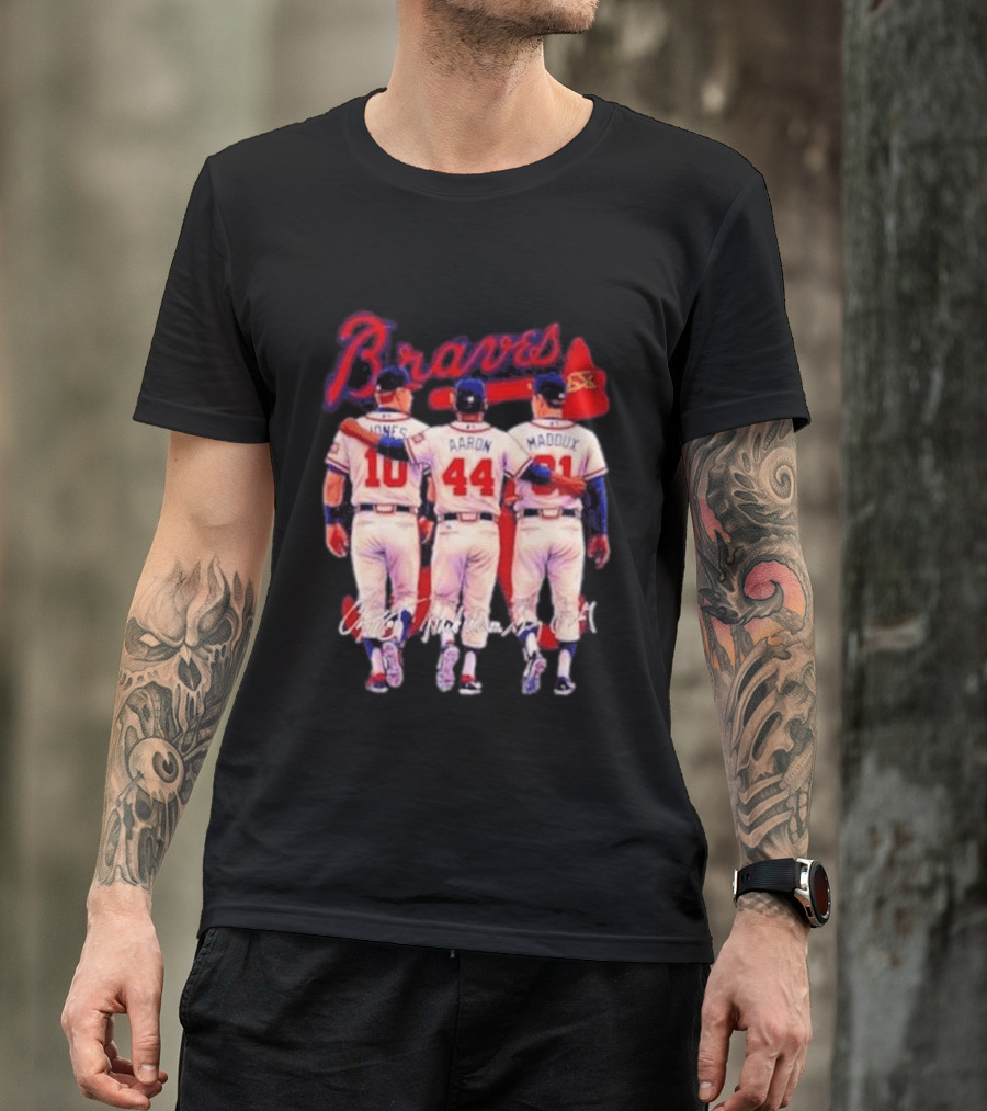Atlanta Braves Jones Aaron Maddux Iconic Baseball Legends T-Shirt