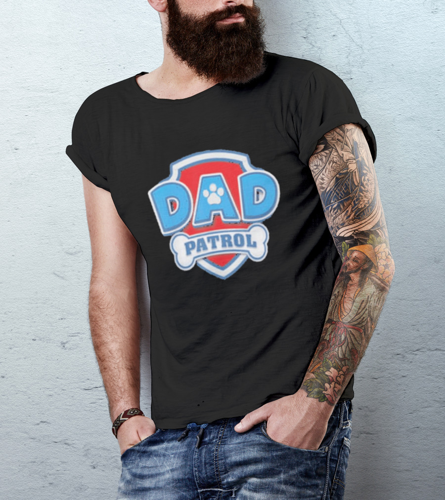 Dad Patrol Paw Dog Dad Father Day Fun T-Shirt