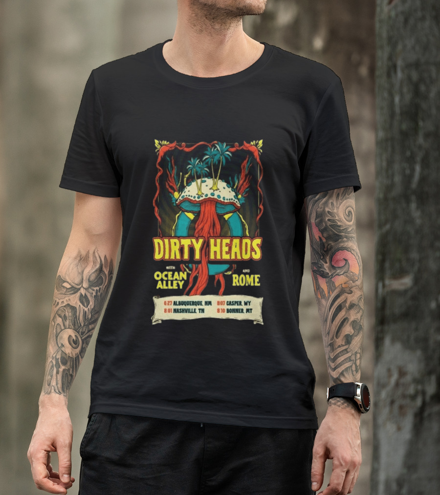 Dirty Heads Ocean Alley Rome Tour 2026 Albuquerque Nashville Casper Bonner T-Shirt