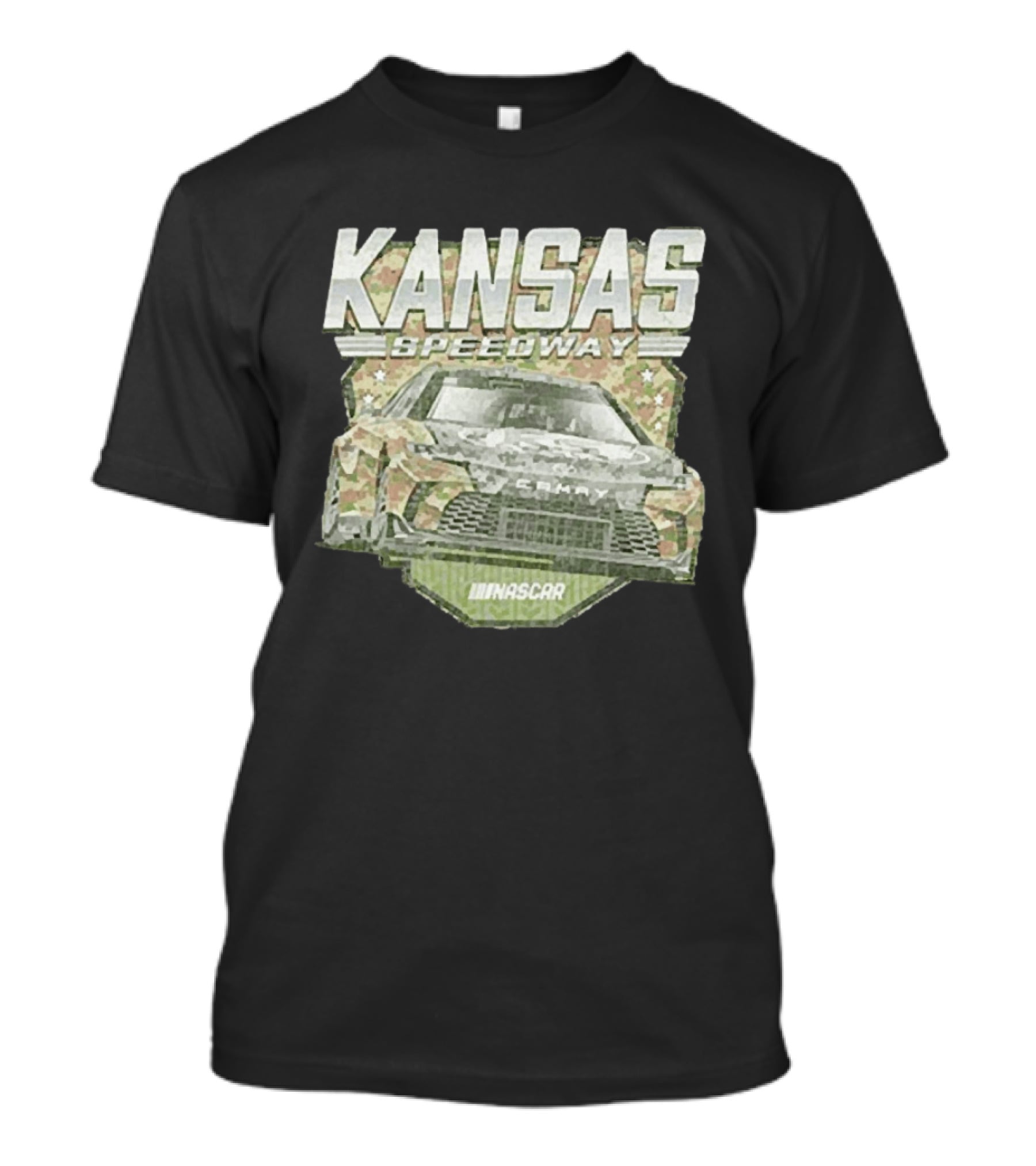 Kansas Speedway Camo Nascar Car Racing Americana T-Shirt