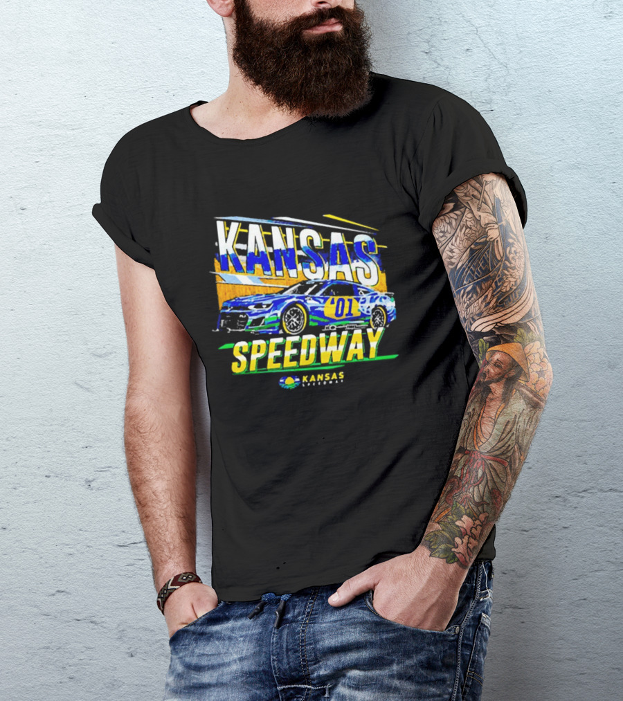 Kansas Speedway 01 Car Racing Wheatfield NASCAR T-Shirt