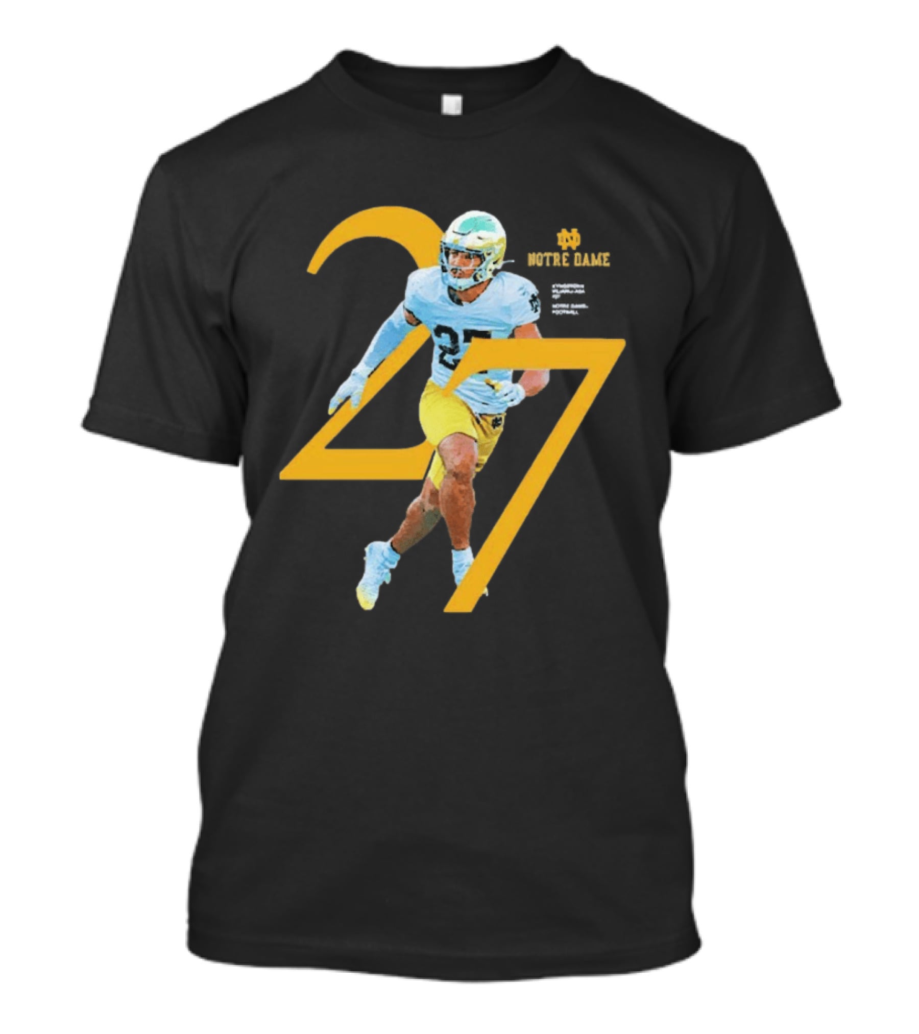 Kyngstonn Viliamu Asa 27 Notre Dame Fighting Irish Football Player T-Shirt