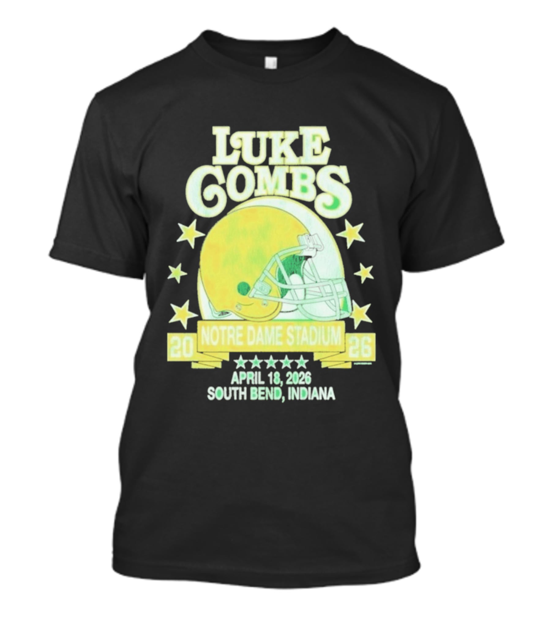 Luke Combs Notre Dame Stadium April 18 2026 South Bend Indiana Helmet Football Event T-Shirt