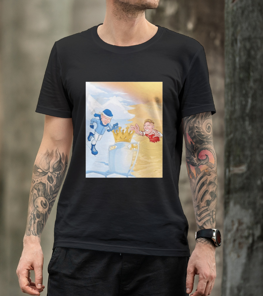 Manchester City Versus Arsenal April 2026 Premier League Title Showdown Cartoon T-Shirt