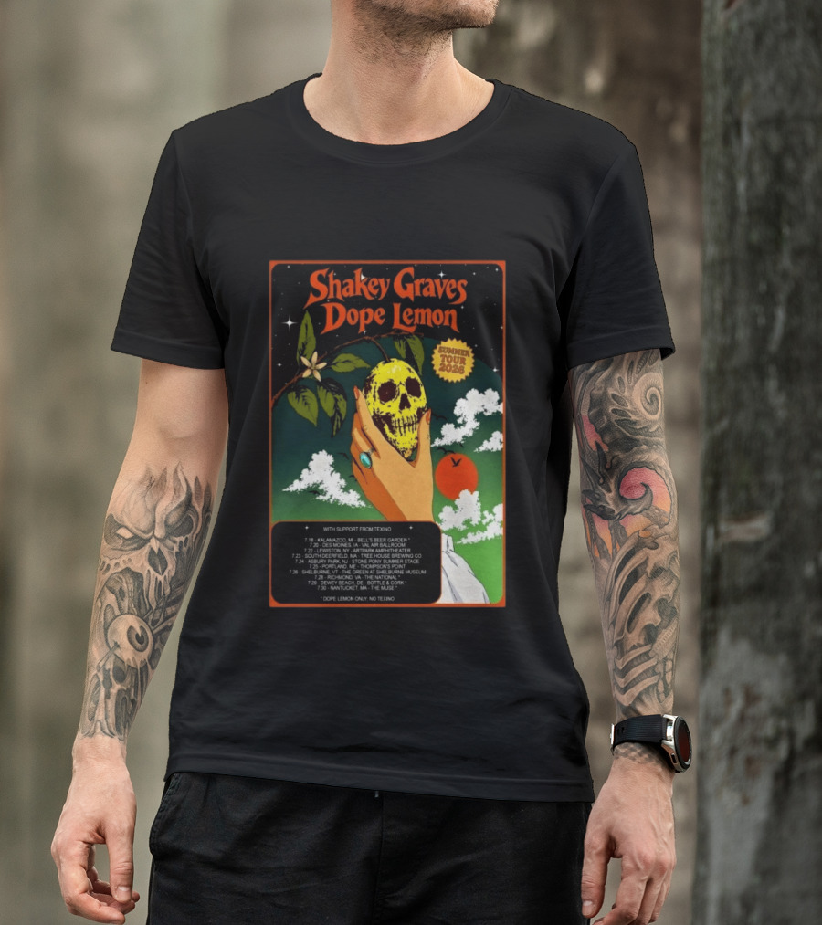 Shakey Graves Dope Lemon Summer Tour 2026 With Texino Support T-Shirt