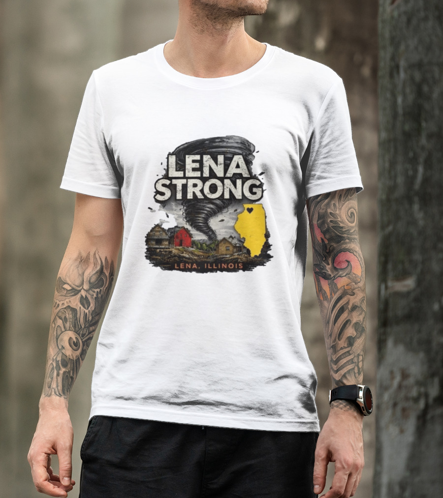 Lena Strong Illinois Tornado Heart Support T-Shirt