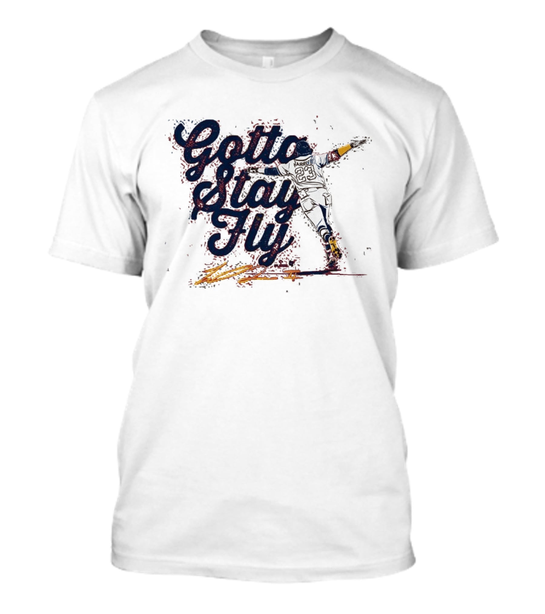 Gotta Stay Fly Michael Harris II Baseball Sliding Action T-Shirt