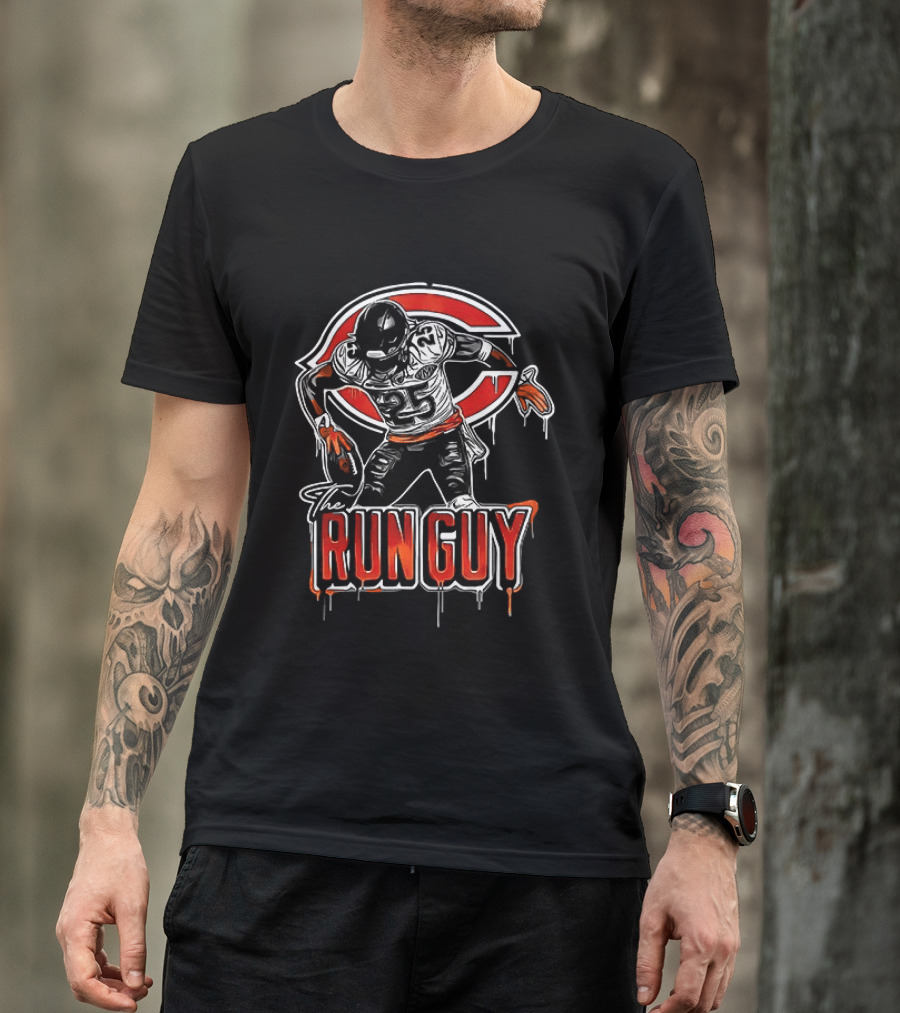 Chicago Bears Football The Run Guy 25 Kyle Monangai T-Shirt