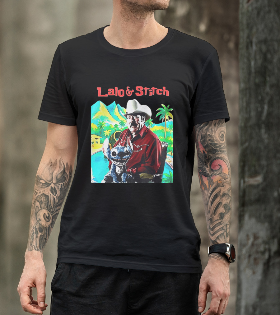 Lalo And Stitch Cowboy Hat Tropical T-Shirt