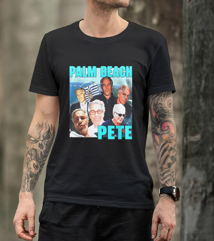 Palm Beach Pete Meme Jeffrey Epstein Faces Collage T-Shirt