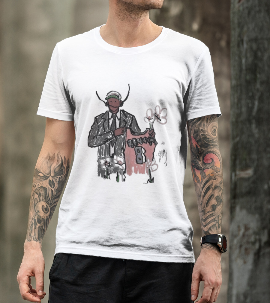 Legend Kobe Bryant Doodles Basketball Icon Art Bulls Flower NBA Black Mamba T-Shirt