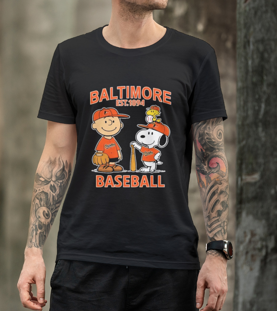 Baltimore Est. 1894 Baseball Snoopy Woodstock Charlie Brown T-Shirt