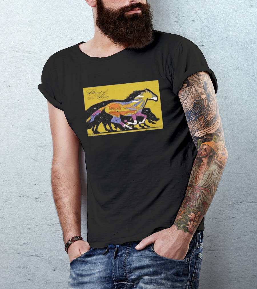 Band Of Horses April 22 2026 Detroit MI Black Horse Psychedelic Landscape T-Shirt