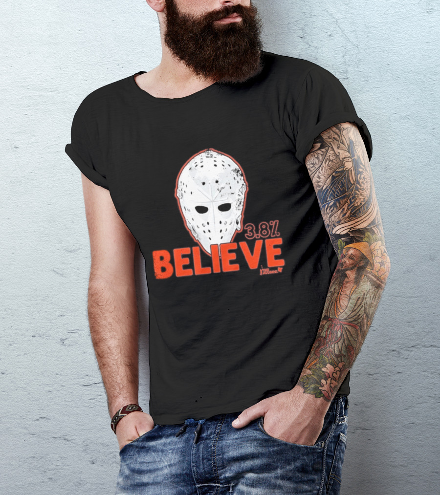 Bernie Parent Believe 33 Mask Philadelphia Hockey Legend T-Shirt