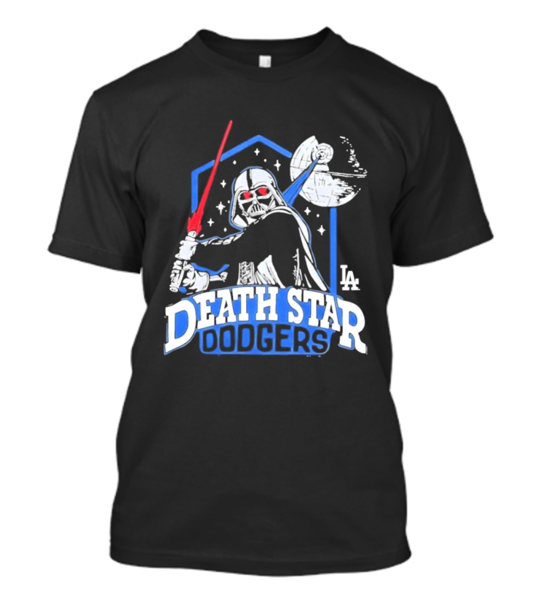 Death Star Dodgers LA Dark Side Star Wars Vader Mashup T-Shirt